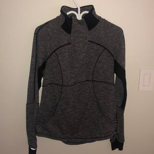 black and white lululemon half zip